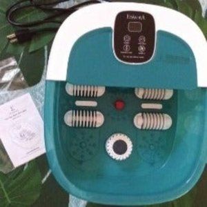 Foot Spa, Foot Bath Massager with Heat, Bubbles, Pumice Stone, Medicine Box